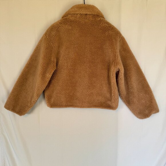 VARLEY Highwood Sherpa Faux Fur Zip Front Jacket In Roebuck/Tan Size Large - Picture 8 of 14